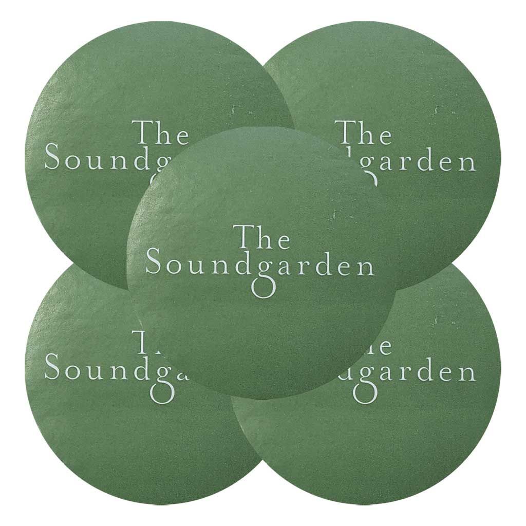 Green Printed Circle Sticker Front