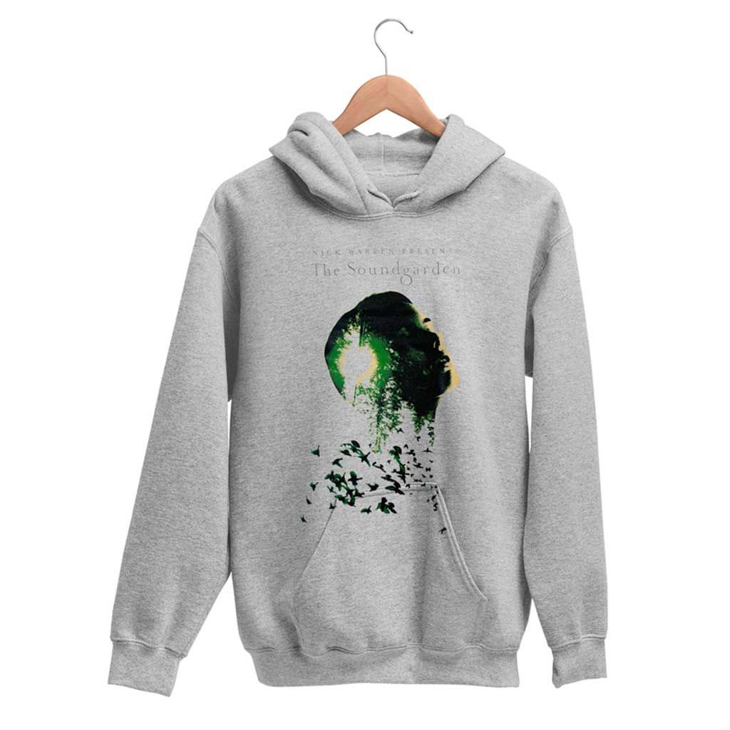 Grey Printed Hoody Front