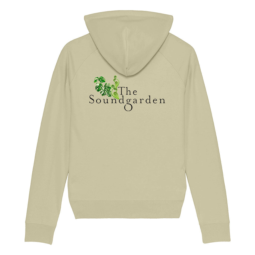 The Soundgarden Black Logo With Foliage Front And Back Print Unisex Cruiser Iconic Hoodie-The Soundgarden Ibiza